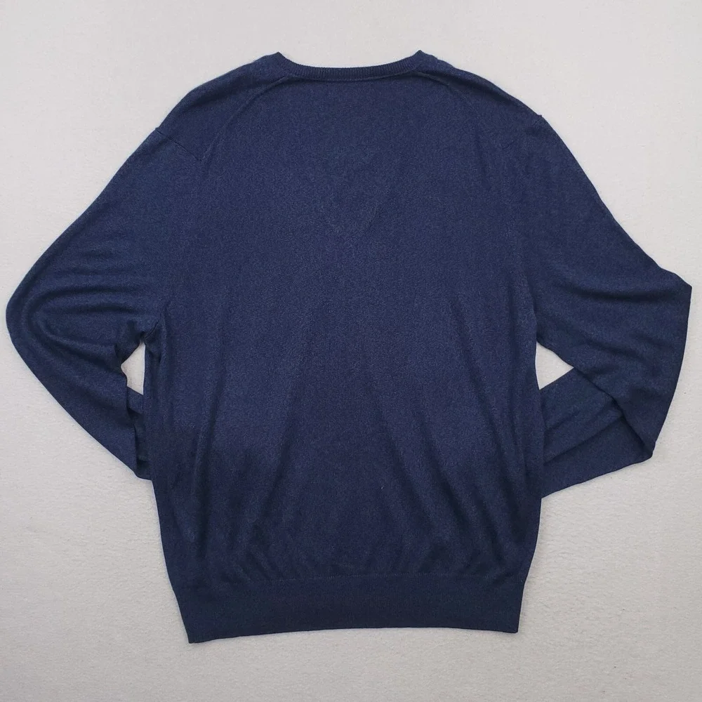 Banana Republic Sweater Mens Extra Large Blue Cashmere Silk Pullover Jumper